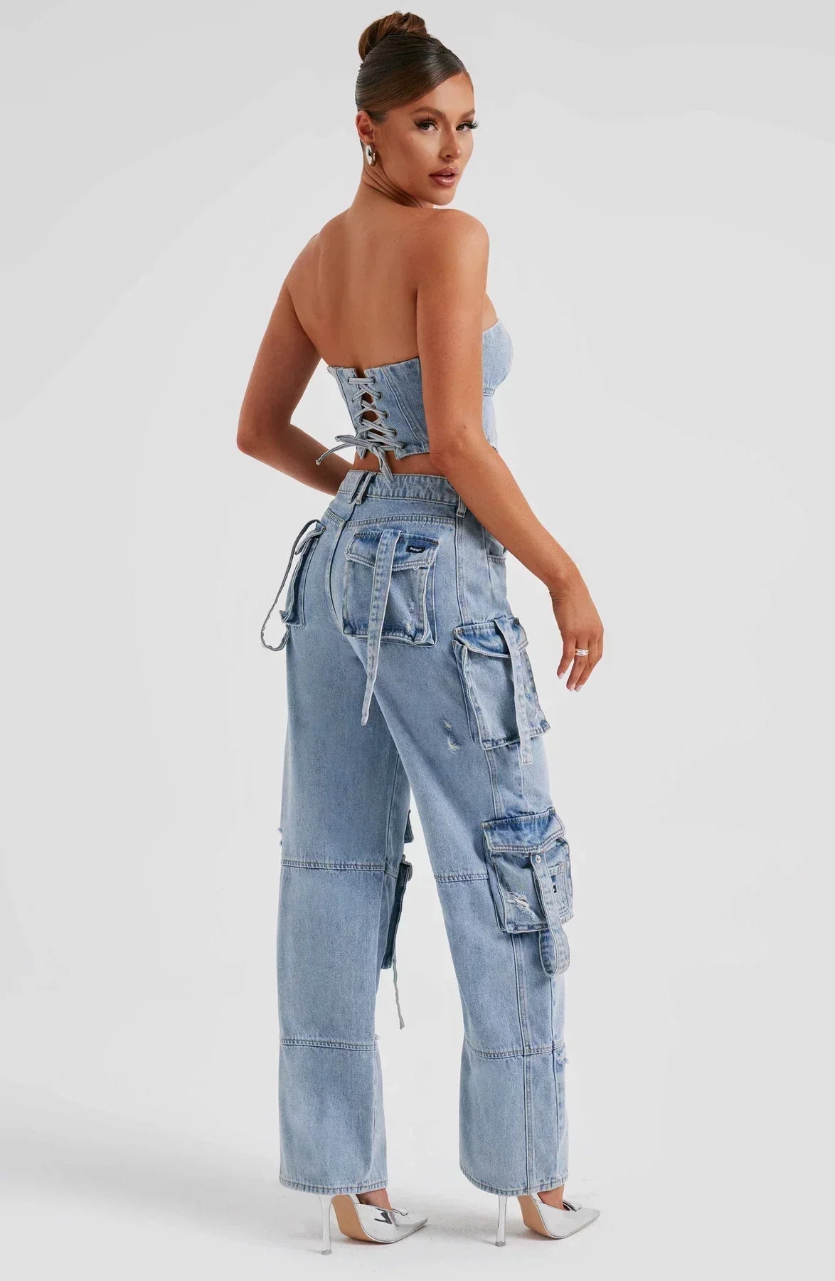 Lisbeth | Sæt med denimkorset og cargo-bukser