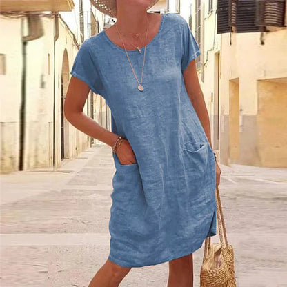 Halldis | Casual Loose-Fit Kjole med Lommer