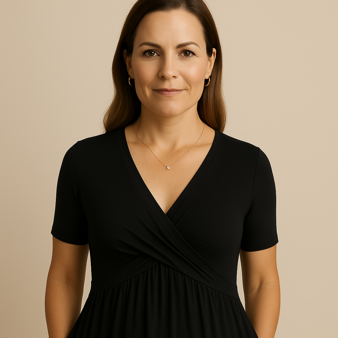 Alette | Stilfuld V-Neck Midi Kjole
