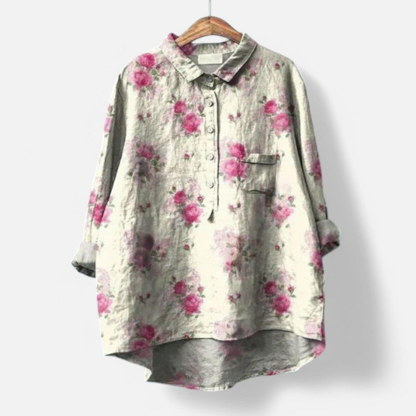 Kiara™ | Stilfuld Løs Pasform Blomstret Bluse