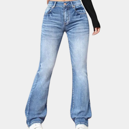 Edna | Stilfulde Højtaljede Jeans med Brede Ben