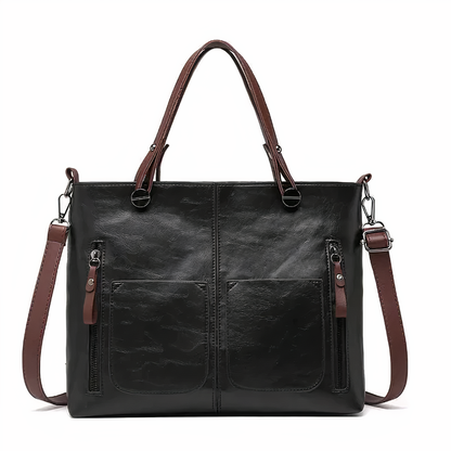 Lina™ - Vintage-inspireret læder skuldertaske