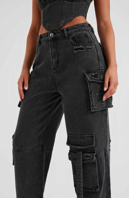 Lisbeth | Sæt med denimkorset og cargo-bukser