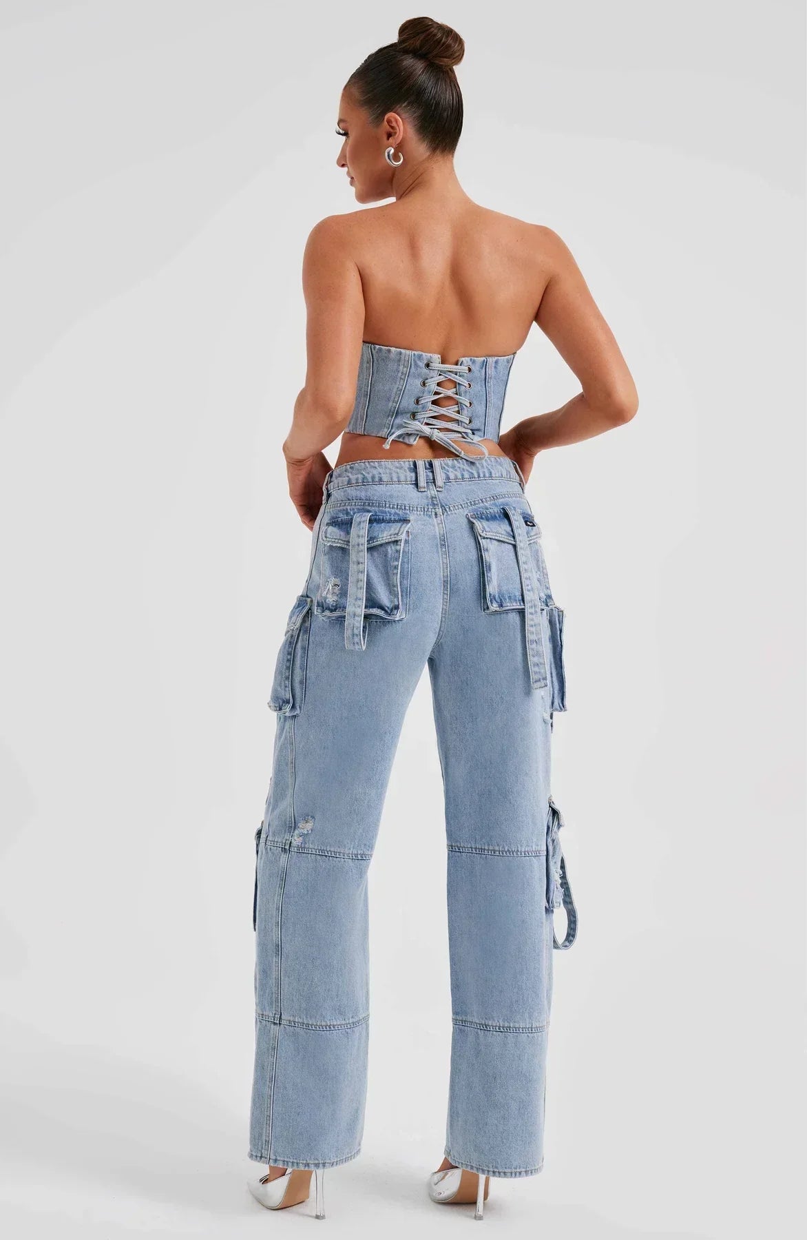 Lisbeth | Sæt med denimkorset og cargo-bukser