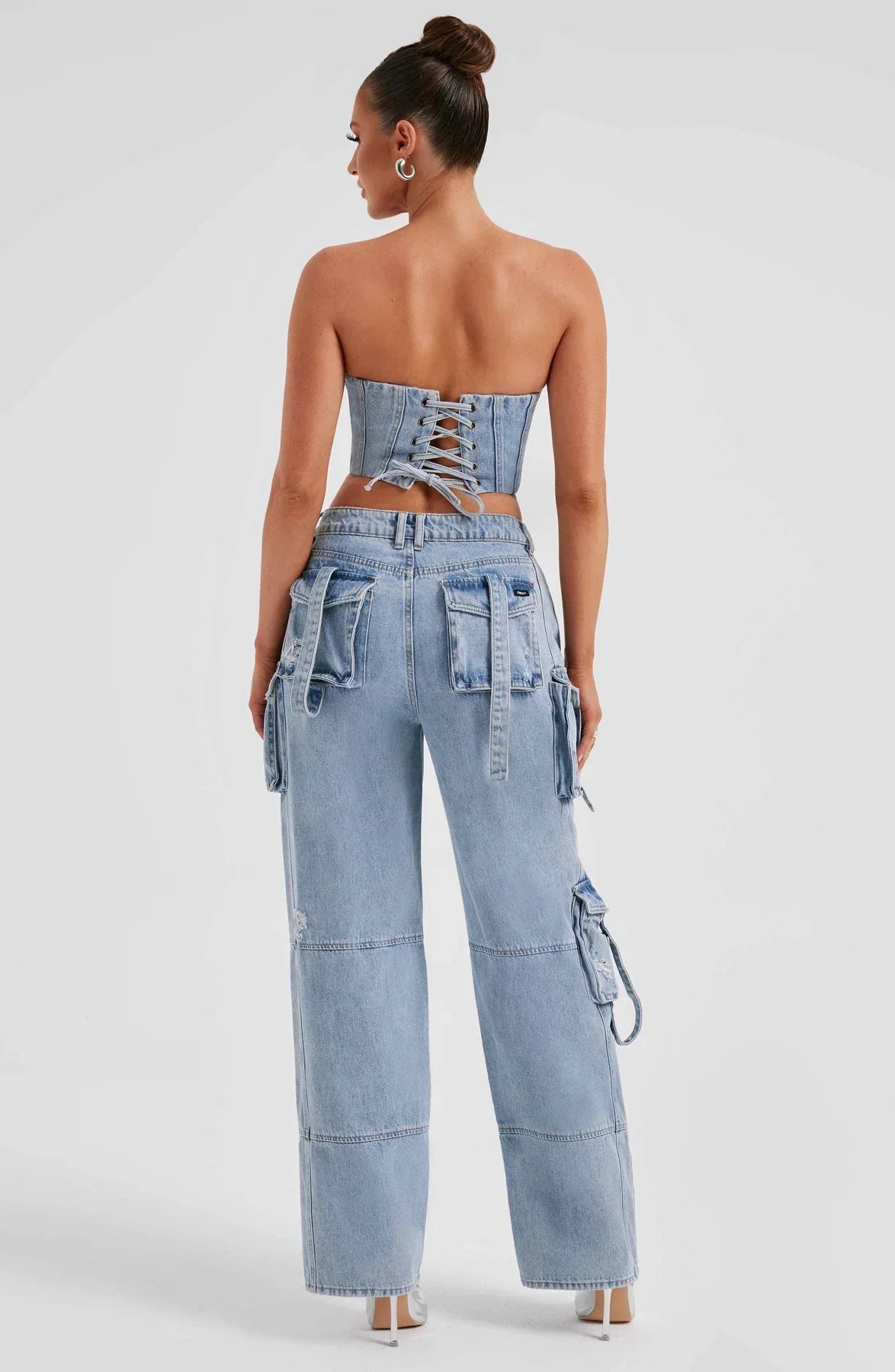 Lisbeth | Sæt med denimkorset og cargo-bukser