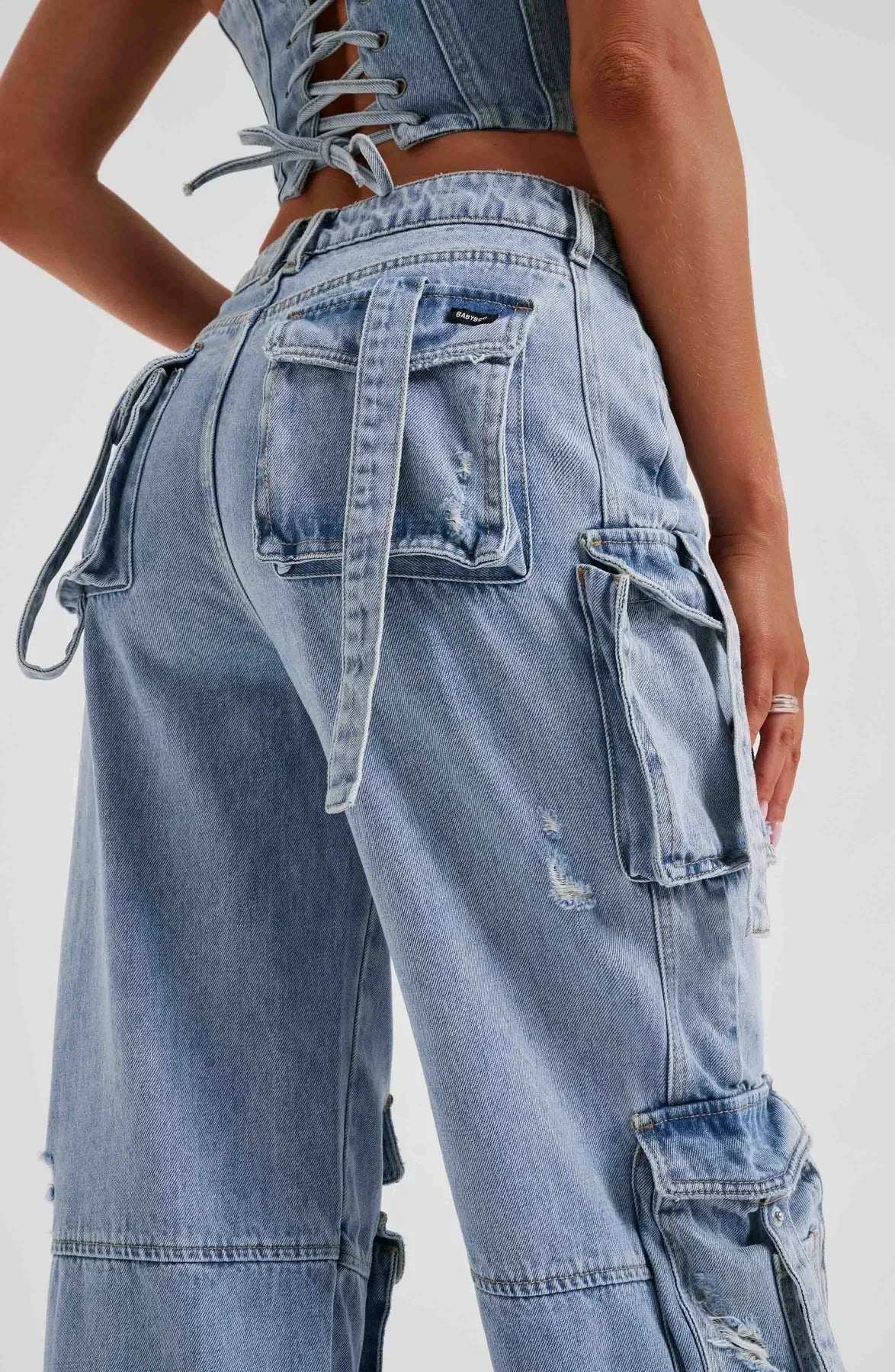 Lisbeth | Sæt med denimkorset og cargo-bukser