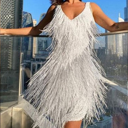 Karla™ | Frynset Glitrende Mini Kjole